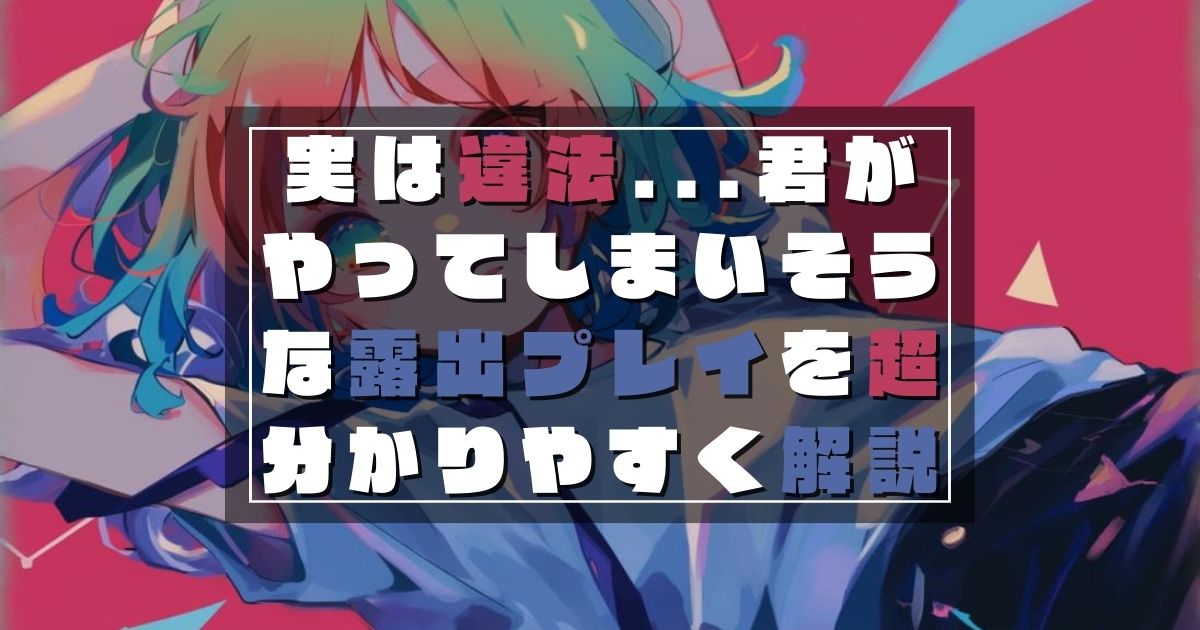 実は違法...君がやってしまいそうな露出プレイを超分かりやすく解説